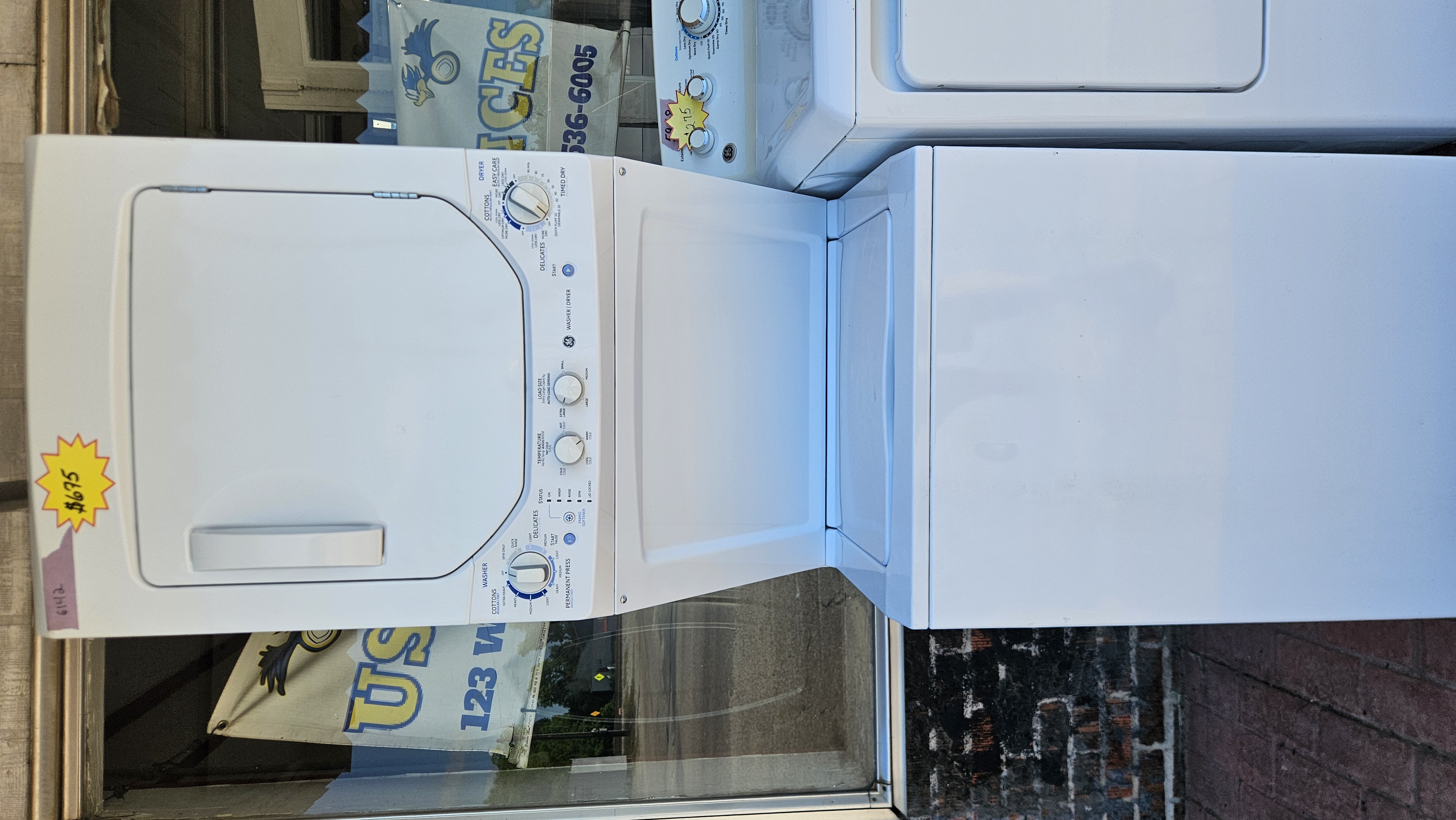 GE - 24-inch Electric Laundry Center with 2.3 cu. ft. Washer and 4.4 cu. ft. Dryer